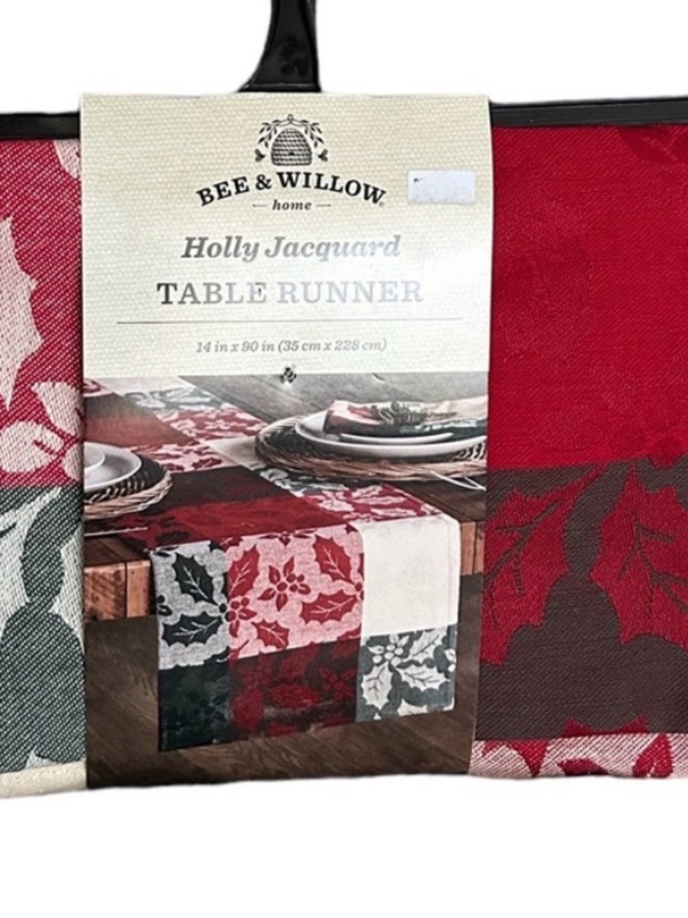 ••NWT Bee And Willow Home Holly Jacquard Table Runner 14” x 90” Christmas